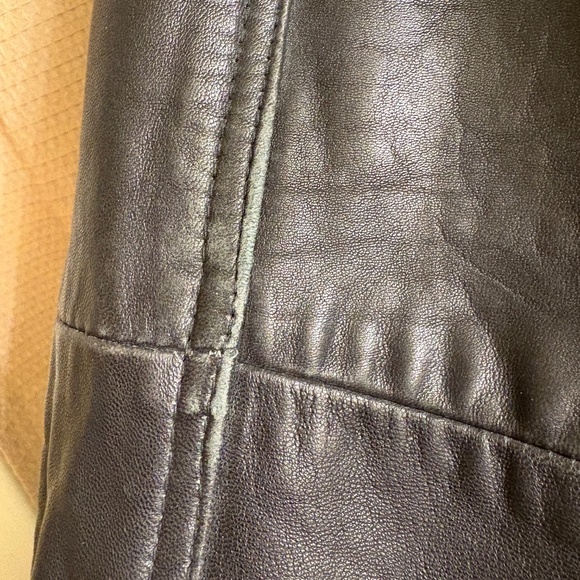 Clairborne Lamb Black Leather Bomber Jacket Men's L - Picture 7 of 16